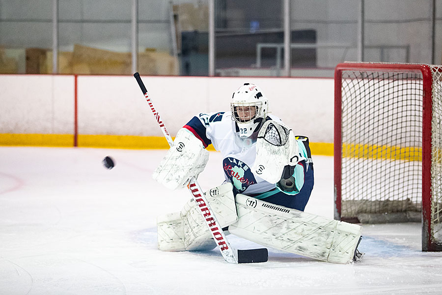 John Hughes glove save, courtesy Mike Zitek Photos